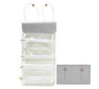 Makeup Brush Bag - Waterproof Cosmetic Storage Organizer, Roll Up Pouch Beauty Gear Foldable Toiletry Kit Travel Women Men | Portable 4 in 1 Accessories Arrangement For Holiday Daily Bathroom Use