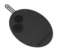 Makeup Brush Cleaner Pad, Silicone Cosmetic Cleaning Mat, double-Use Foundation Palette & Brush Scrubber, Compact Non-Slip Design, Silicone Material, 17.52x9.45x0.38in