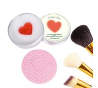 Makeup Brush Cleaner Soap, Portable Wash Tool, 40g Container with Solid Build, Makeup Brush Cleaner, Sanitary Cleanser with Round Style, Beauty Supply for Beginner and Women