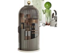 Makeup Brush Holder For Vanity, Bird Gage Cosmetic Tools Storage With Lid | 360 gradi Rotatable Lipstick For Vanity, Desktop, Bathroom