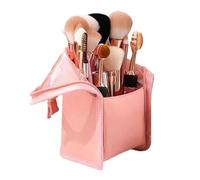 Makeup Brush Holder Organizer - Waterproof Standing Cosmetic Case | Travel Makeup Storage Bag for Brushes, Lipsticks, Eyebrow Pencils, Jewelry | Home Office Outdoor Camping Use