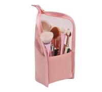 Makeup Brush Holder - Stand Up Makeup Brush Bag Travel | Impermeabile Standing Divided Storage for Women Girls Toiletry Eyebrow Pencil Lipstick Jewelry Home Office Outdoor Camping, multicolore, Pink