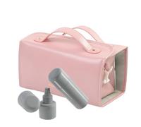 Makeup Brush Holder, Travel Cosmetic Bags, Removable Clear Bag, Multi-Compartments Bag, Travel Organizer Portable Pu Leather Toiletry Bag for Lipstick, Lip Gloss, and Makeup Tools