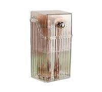 Makeup Brush Keeper Organizer Desktop Makeup Brush Storage Case Makeup Lipstick Holder With Lid Cosmetic Storage Case Organizer Great For Travel, Field Trips, Business Trips, School, Bathroom, Etc ( C
