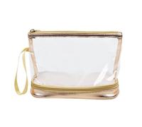 Makeup Brush Organizer Bag, Portable Double-Layer Case, 8.67x3.51x6.3 inches Compact Protective Design for Eye, Face Brushes, Cosmetics Storage, Travel, Home, Business Trips, Stage Use