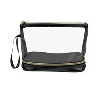 Makeup Brush Organizer Bag, Portatile Doppio Strato Case, 8,67 x 3,51 x 6,3 pollici Compatto Protective Design for Eye, Face Brushes, Cosmetics Storage, Travel, Home, Business Trips, Stage Use, Nero