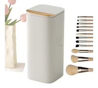 Makeup Brush Organizer, Vanity Brush Storage, Automatic Cosmetic Holder, Four Grid Organizer with Lifting Design, and Space Saving Build for Women, 4.25x4.57x9.41 Inches