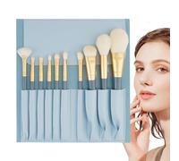 Makeup Brush Set 10X | Soft Bristles Professional Cosmetic Brushes for Face & Eyes | Wood Handle Travel Makeup Brush Set | Beauty Tools for Women’s Makeup Application | Foundation, Eyeshadow
