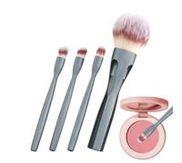Makeup Brush Set 4-in-1 Magnetic | Portable Synthetic Women’s Makeup Brushes Set, Professional 4-in-1 Kit For Face, Powder, Blush, Eyeshadow, Blending, Ideal For Home, Travel, Office, Outdoor, Party
