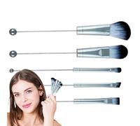 Makeup Brush Set Beginner, Beaded Makeup Brushes for Women, 5X Professional Synthetic Blending Applicators, Ideal for Foundation, Concealer, Blush, Eyeshadow, Setting Powder