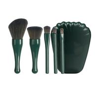 Makeup Brush Set, Make Up Brushes, 4,53 x 3,54 x 2,56 pollici, Professional Retractable Cosmetic Applicator Tools, Ideal for Concealer, Blush, Lip, Eyeshadow, Foundation, Dark Green/Beige