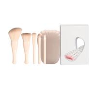 Makeup Brush Set, Make Up Brushes, 4,53 x 3,54 x 2,56 pollici, Professional Retractable Cosmetic Applicator Tools, Ideal for Concealer, Blush, Lip, Eyeshadow, Foundation, Dark Green/Beige