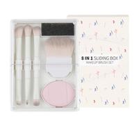 Makeup Brush, Soft Eyeshadow Sponge Set, Eyes Beauty Tool, 8 Pieces with Storage Box Portable Sturdy Material Enhances Cosmetic Application for Girls, 3.15x4.25 Inches
