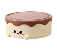 Makeup Case, Cartoon Cake Cosmetic Organizer, 6.1x6.1x2.2iin Dust Proof Jewelry Storage with Mirror, Portable Beauty Box, Cute Cosmetic Bag for Women, Girls, Travel, Daily Use, multicolore, Coffee