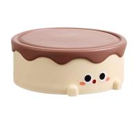 Makeup Case Mirror, Cartoon Cake Cosmetic Organizer Bag, Cute Dust-Proof Travel Case with Built-In Mirrors, Portable Jewelry Storage, Ideal for Women, Girls, Vanity Use