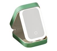 Makeup Case - Portable Makeup Bag, Led Makeup Holder | Dustproof Smooth Storage Box, Makeup Storage Case with miirror, Cosmetic Travel Case for Daily Use, Beige, Pink, Green, 16,5 x 11,5 x 6 cm, verde