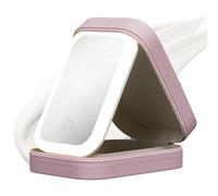 Makeup Case - Portable Makeup Bag, Led Makeup Holder | Dustproof Smooth Storage Box, Makeup Storage Case with miirror, Cosmetic Travel Case for Daily Use, Beige, Pink, Green, 16,5 x 11,5 x 6 cm