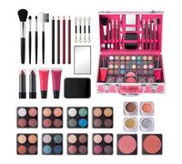 Makeup Case with Brushes, Eyeshadow Makeup Set, Lipgloss Makeup Kit, Full Makeup Set for Beginners, Beauty Train Case with Makeup, Compact Makeup Kit for Students Makeup Kit with Brush Set