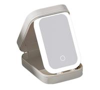 Makeup Case With Lighted Mirror - Illuminate Your Beauty Routine Anywhere | Portable LED Cosmetic Organizer With Stepless Dimming 3 Color Mode | For Travel Outing Home Dustproof Storage Box 1200mAh R