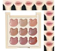 Makeup Lip Gloss Palette, 9 Color Lip Balm Set, 0.6g Portable Matte Finish Beauty Shades, Smooth Long Lasting Formula for Commuting, School, Dating, Gatherings