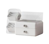 Makeup Organizer - 34x22.5x17.5cm Large Storage Box with Drawers, Skincare Organizer with Brush Holder | Home Kitchen Bathroom Sink Counter Dresser Pantry Storage