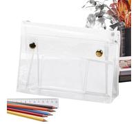 Makeup Organizer, Clear Pouch, Six Layer Storage Design, Sturdy and Water Resistant, Storage Holder for Travel Use, Cosmetic, Toiletry, Students, Camping, 7.09x2.76x4.13 Inches