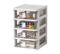 Makeup Organizer for Vanity, 4-Tier Clear Cosmetic Storage, Large-Capacity Desk Organizer with Drawers, Dustproof Acrylic Design, Multi-Compartment Holder for Lipsticks, Facial Care & Jewelry