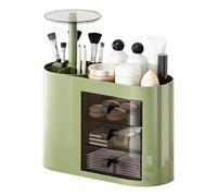 Makeup Organizer per Vanity - 30,5 x 29,5 cm Automatic Lifting Brush Holder With 3 Drawers Space Saving | Dresser Cosmetic Storage Organizer | For Perfume Brush Lipstick Skincare Bathroom Desktop