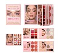 Makeup Palette Book - 55 Color Five Layer Eyeshadow Blush Set | Shimmer Matte Glitter Pigments, Long Lasting Stage Party Cosmetic Kit For Women Girls Teens Performance Wedding Daily Use