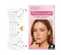 Makeup Patches, Long-Lasting Freckle Decals with Waterproof Speckle Design, 6-Piece Face Sticker Set for Cosplay Halloween Costume Party Wedding Photography Daily Natural Makeup
