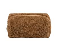 Makeup Pouch, Plush Cosmetic Bag, Large Capacity Soft Toiletry Organizer, Protective Storage for Women, Beauty Tools, Travel, Daily Use, 7.48x3.54x3.54 Inches, 58g, Lightweight
