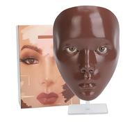 Makeup Practice Face in Silicone Realistico 5D con Supporto Stabile per Trucco Professionale e Principianti (Pelle nera)