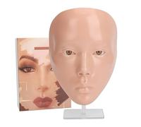 Makeup Practice Face in Silicone Realistico 5D con Supporto Stabile per Trucco Professionale e Principianti (Pelle rosa)