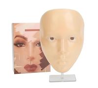 Makeup Practice Face in Silicone Realistico 5D con Supporto Stabile per Trucco Professionale e Principianti (Pelle gialla)