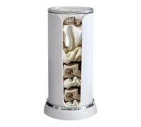 Makeup Remover Pad Organizer, Two Cylinder Makeup Cotton Pad Holder 8,27 x 4,72 x 4,33 pollici, Bathroom Jars Display Rack, Storage Containers for Beauty, bianco, Se référer au descriptif, Fare