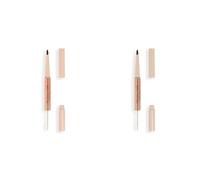 Makeup Revolution, Fluffy Brow Filter Duo, Brow Pencil & Eyebrow Gel, Available in 5 Shades, Dark Brown, 1pc (Confezione da 2)