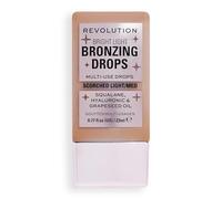 Makeup Revolution, Gocce Abbronzanti Bright Light con Acido Ialuronico, Finish Effetto Baciato dal Sole, Bronzo Bruciato, 23ml