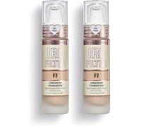 Makeup Revolution, IRL Filter Longwear Foundation, Medium to Full Coverage, F7, 23ml (Confezione da 2)