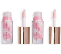 Makeup Revolution, Lip Swirl Ceramide Gloss, Lucidalabbra, Lucentezza Pura Trasparente, 4,5 ml (Confezione da 2)