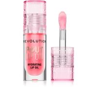 Revolution, Pout Lip Oil - Olio Nutriente Labbra Teinté, Altissima Brillantezza e Finitura Non Appiccicosa, Vegano e Senza Crudeltà, Glamour Rosa Shimmer, 4 ml
