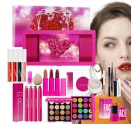 Makeup Set, Beginners Eye Lips Makeup Kit, Long-Lasting Lipstick Mascara Eyeshadow Palette, Portable - Cosmetics for Daily Use, Business Trips, Travel, Photography, Dating