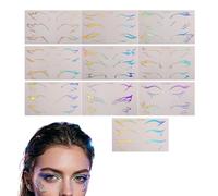 Makeup Stickers - Eyes Waterproof Face Decals Set | 10 Piece Decorative Eye Art Transfer Stickers for Women, Salon, Party, Carnival, Club Performance, Costume or Makeup Looks