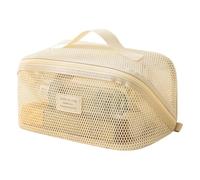 Makeup Travel Bag | 24x13x13cm Portable Mesh Pouch With Handle - Ample Space For Necessities Cosmetic Bag | For Women Skincare Brush Toiletries Mirror Vacation