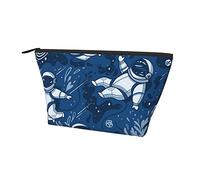 Makeup Travel Cosmetic Pouch Bag Astronauta nel mare, Funny Girls Matita/Pennello/Moneta portapenne Organizer con cerniera resistente