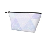 Makeup Travel Cosmetic Pouch Bag Marmo Triangolo Geometrico Rosa, Funny Girls Matita/Pennello/Moneta Portapenne Organizzatore con Cerniera Resistente