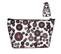 Makeup Travel Cosmetic Pouch Bag Music Notes And Record, Funny Girls Matita/Pennello/Moneta Portapenne Organizzatore con Cerniera Resistente