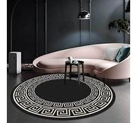 makeups1 Tappeti Casa Salotto Grandi Rotondo Modello geometrico in bianco e nero per Moquette per Salotto, Camera da Letto, Cucina, Lavanderia ø 80 cm