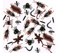 MAKFORT 100 insetti realistici in plastica, scarafaggi, ragni, scorpioni, formiche, gechi, millepiedi e vermi per feste di Halloween