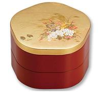 Maki-E Jubako Scatola Porta Pranzo Yamanaka Laccato Osechi Oro Miyabi 2stage