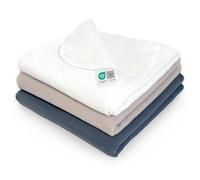 MAKIAN - Mussole Neonato 80x80cm, Morbide in Cotone 100% - Teli in Mussola Conf. da 3, Privi di Sostanze Nocive, Testati Oeko Tex Standard 100 - (Grafite, Greige, Bianco)